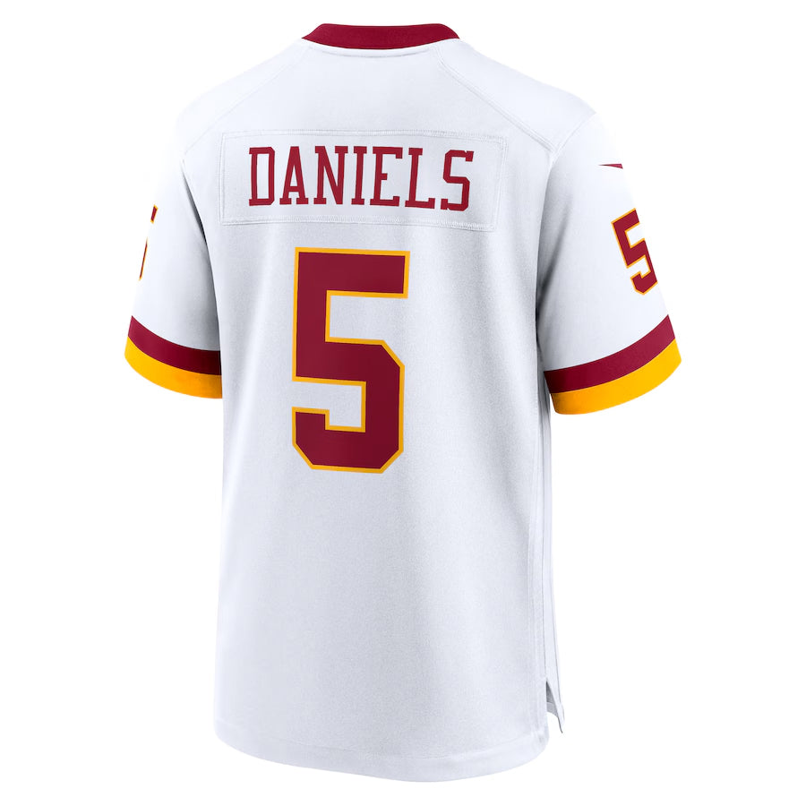 Elroe W.Commanders #5 Jayden Daniels Player White Home Game Stitched Jerseys
