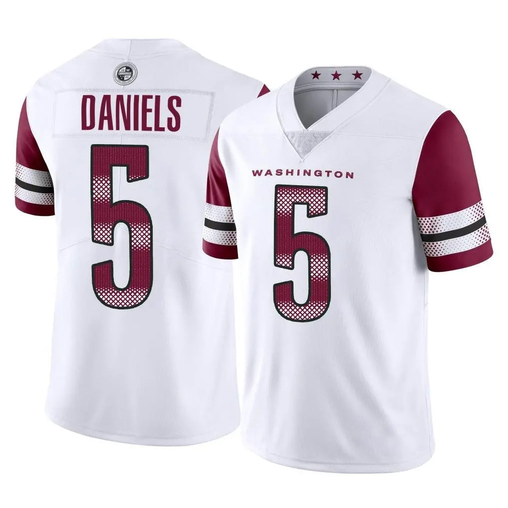 Elroe W.Commanders #5 Jayden Daniels Player White Limited Vapor Home Game Stitched Jerseys