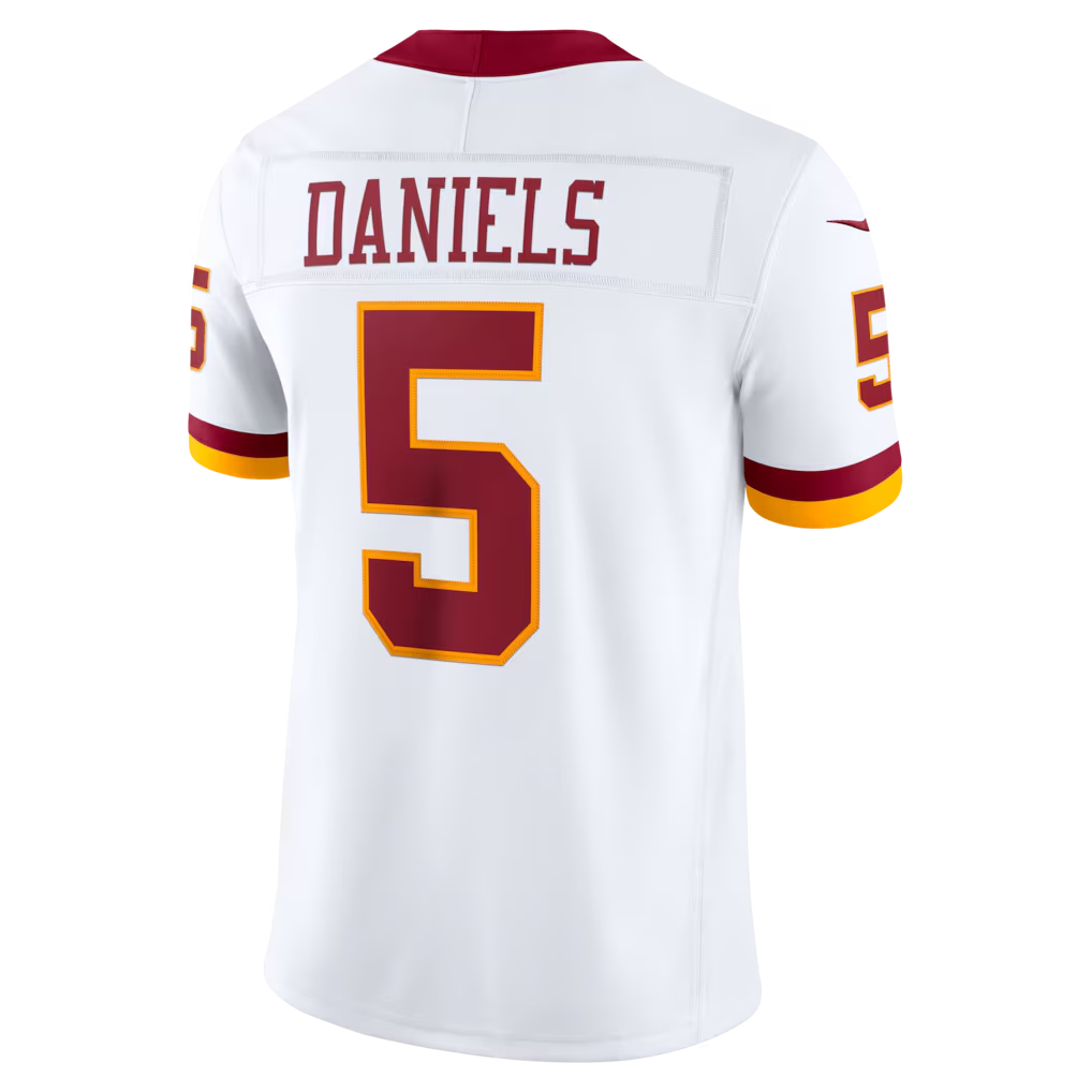 Elroe W.Commanders #5 Jayden Daniels White Vapor F.U.S.E. Stitched Limited Jerseys