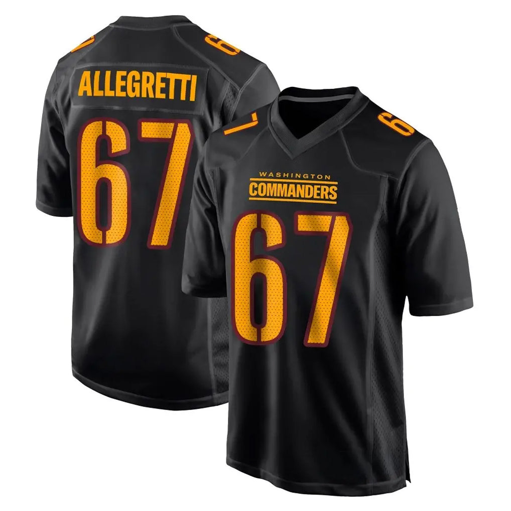Elroe W.Commanders #67 Nick Allegretti Player Black Carbon Fashion Home Game Stitched Jerseys