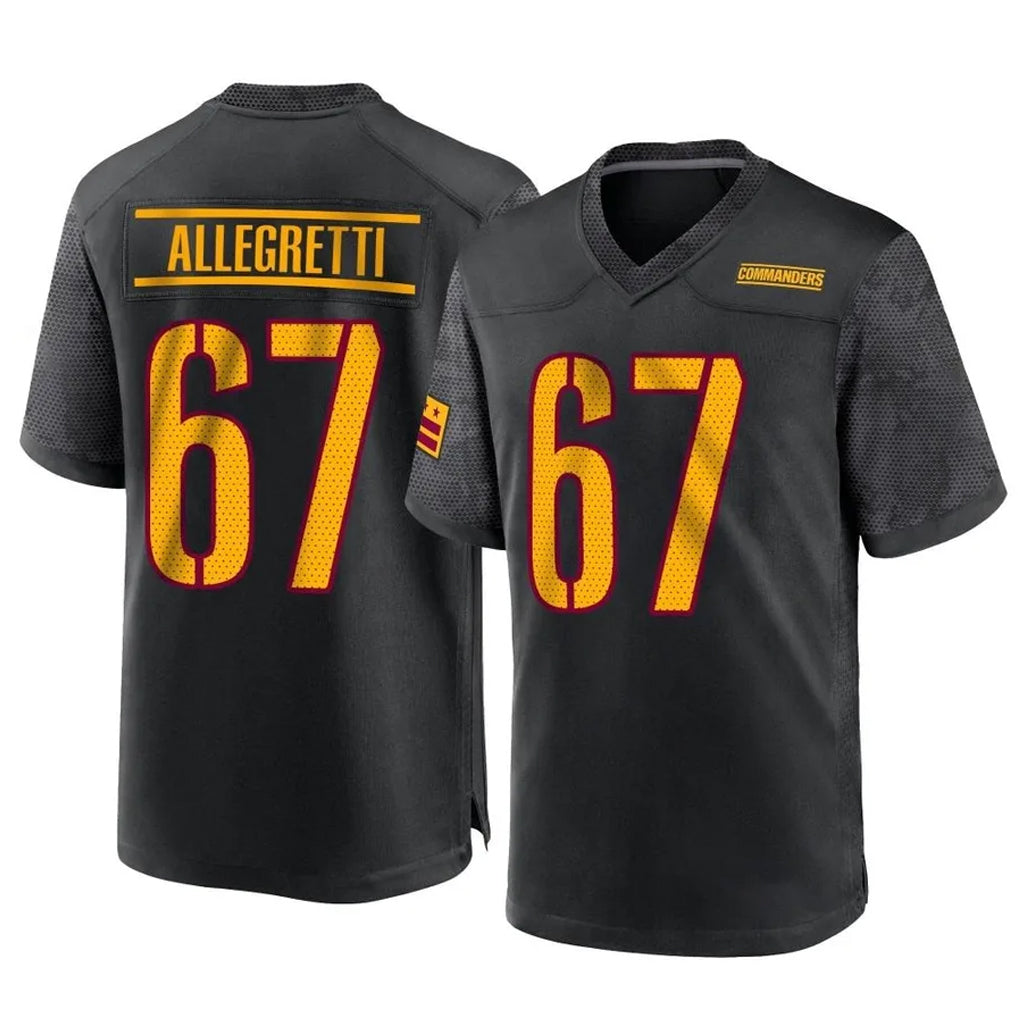 Elroe W.Commanders #67 Nick Allegretti Player Black Home Game Stitched Jerseys