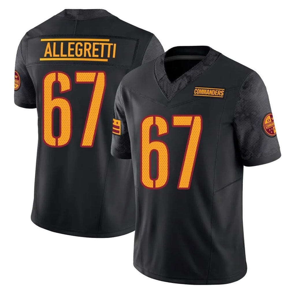 Elroe W.Commanders #67 Nick Allegretti Player Black Limited Vapor F.U.S.E. Home Game Stitched Jerseys