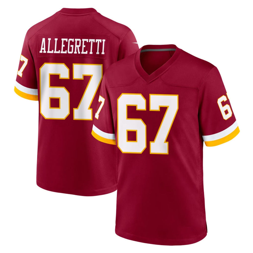 Elroe W.Commanders #67 Nick Allegretti Player Burgundy Game Home Stitched Jerseys