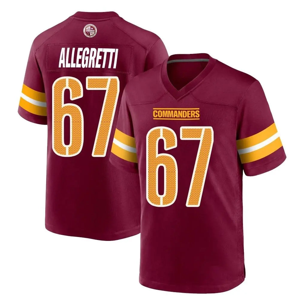 Elroe W.Commanders #67 Nick Allegretti Player Burgundy Home Game Stitched Jerseys