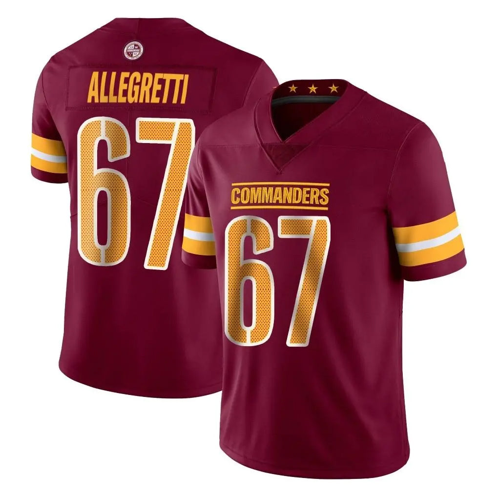 Elroe W.Commanders #67 Nick Allegretti Player Burgundy Limited Vapor Home Game Stitched Jerseys