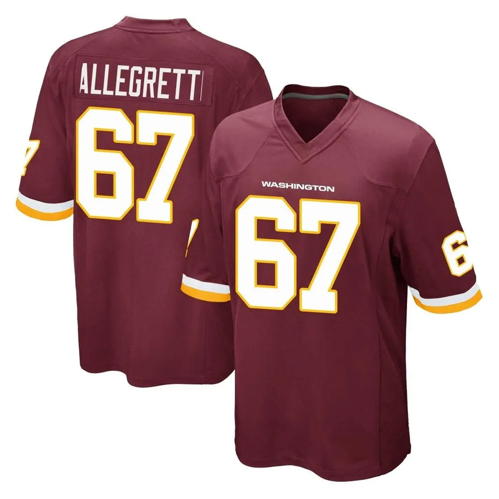 Elroe W.Commanders #67 Nick Allegretti Player Burgundy Team Color Home Game Stitched Jerseys