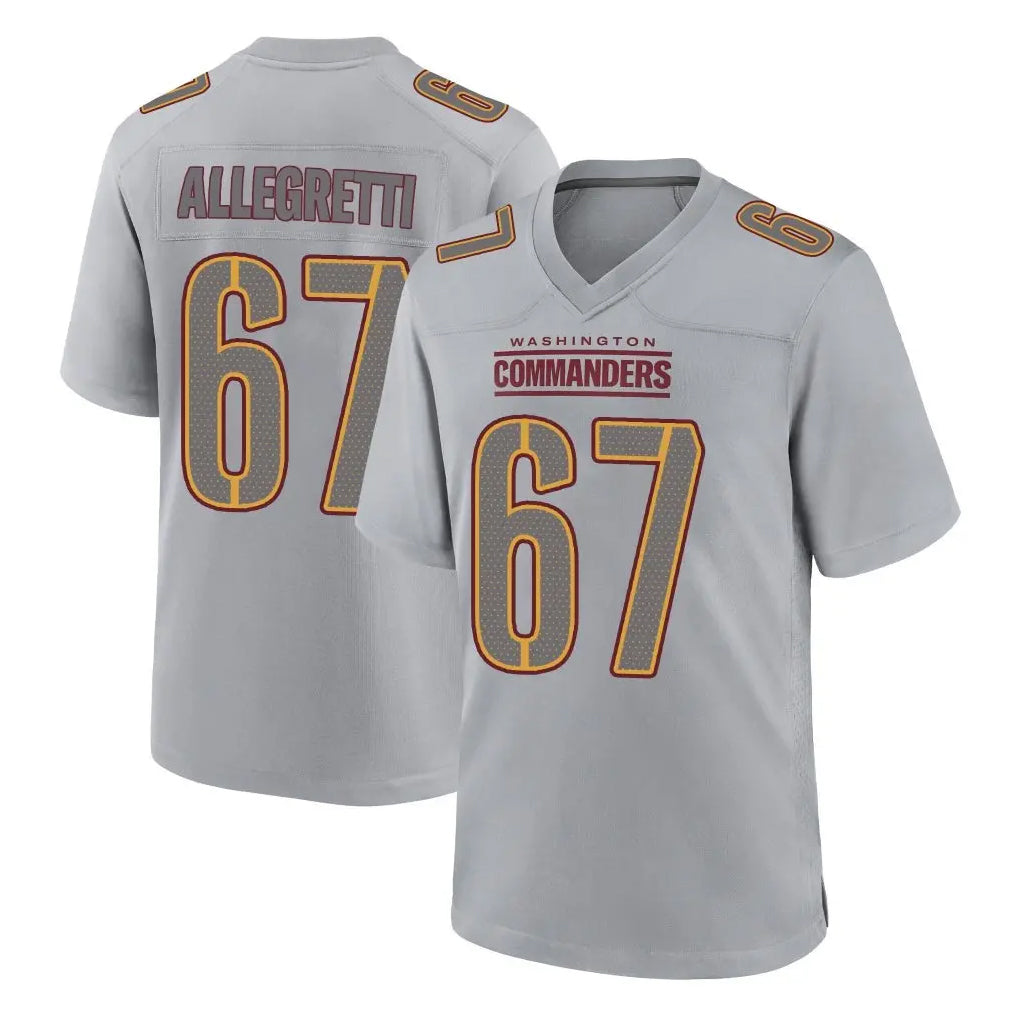 Elroe W.Commanders #67 Nick Allegretti Player Gray Atmosphere Fashion Home Game Stitched Jerseys