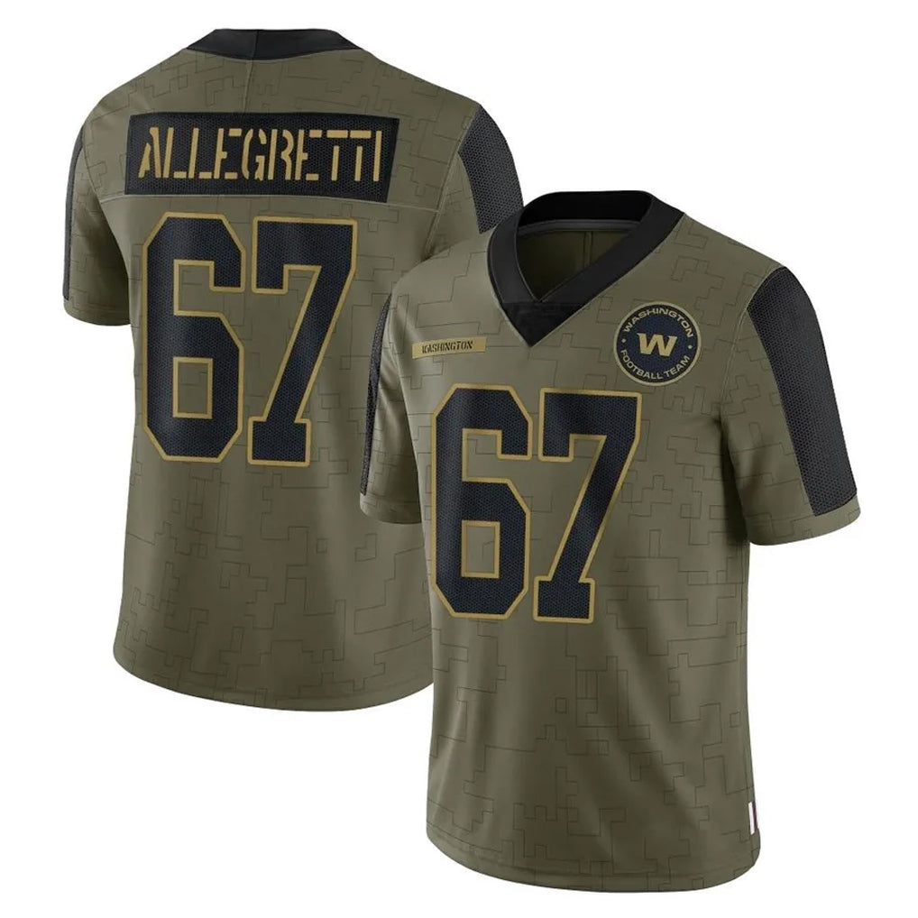 Elroe W.Commanders #67 Nick Allegretti Player Olive Salute To Service Limited Game Stitched Jerseys