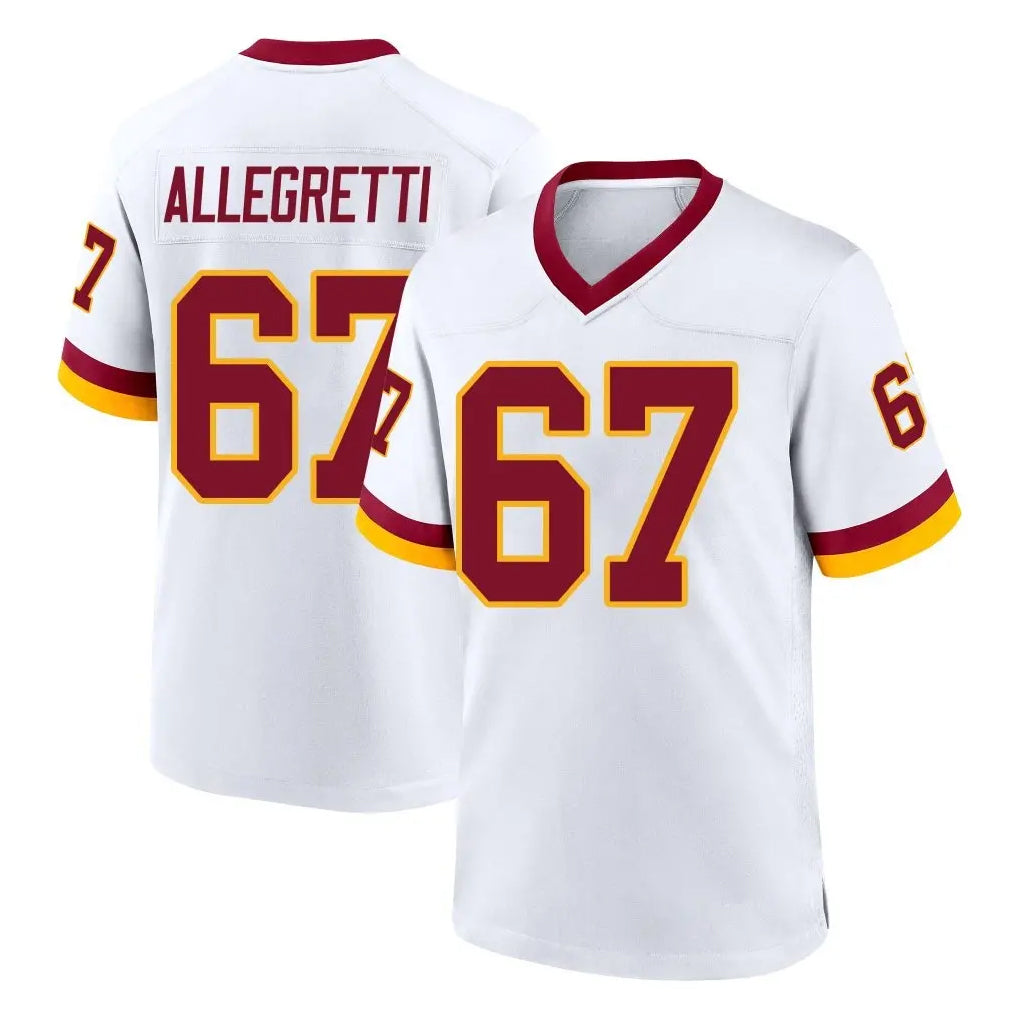 Elroe W.Commanders #67 Nick Allegretti Player White Home Game Stitched Jerseys