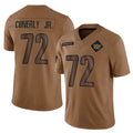 Elroe W.Commanders #72 Josh Conerly Jr. Player Brown Limited Salute To Service Home Game Stitched Jerseys