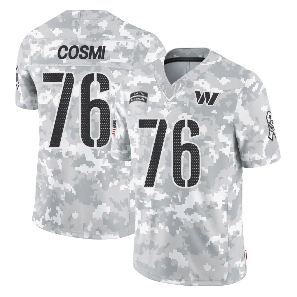 Elroe W.Commanders #76 Sam Cosmi Player Arctic Camo Limited Salute To Service Home Game Stitched Jerseys