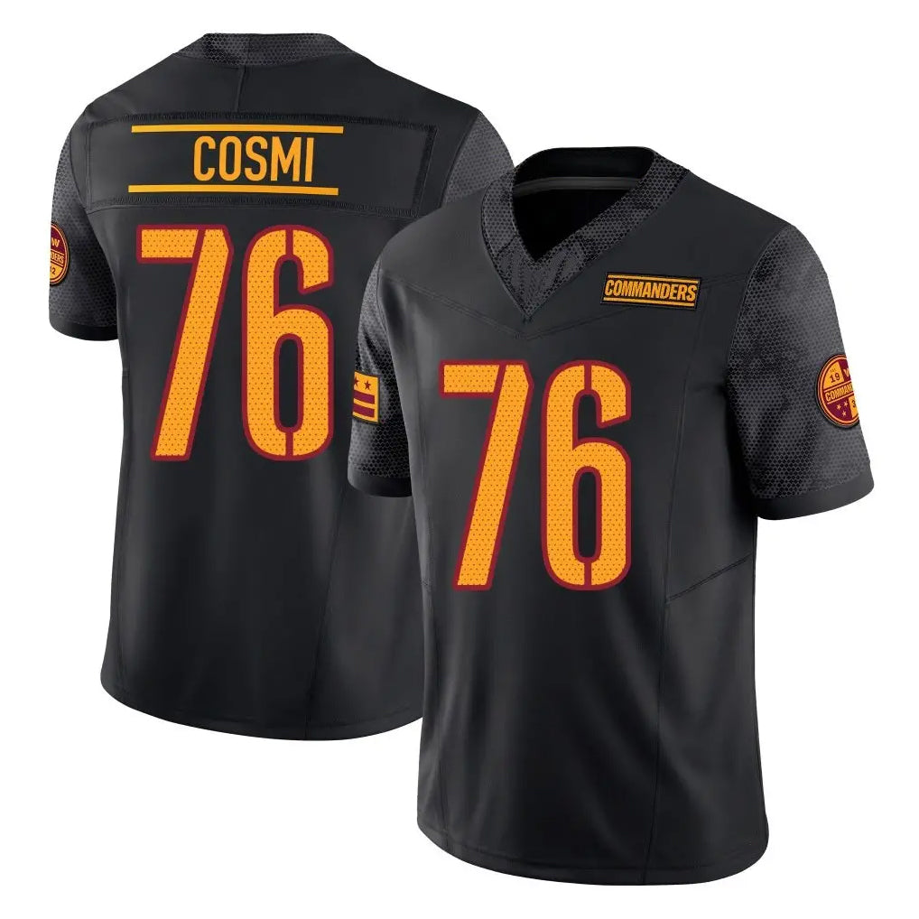 Elroe W.Commanders #76 Sam Cosmi Player Black Limited Vapor F.U.S.E. Home Game Stitched Jerseys