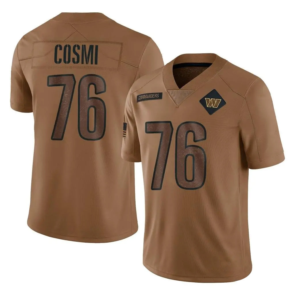 Elroe W.Commanders #76 Sam Cosmi Player Brown Limited Salute To Service Home Game Stitched Jerseys