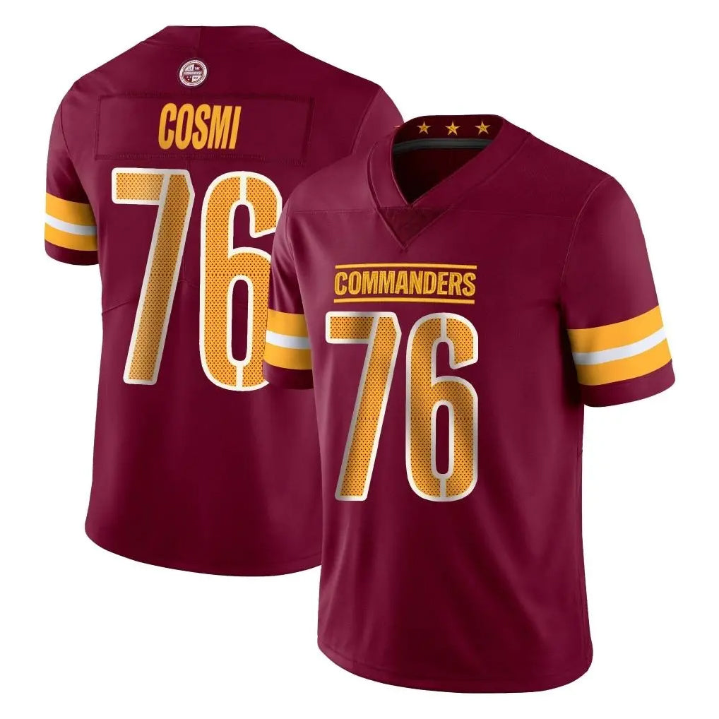 Elroe W.Commanders #76 Sam Cosmi Player Burgundy Limited Vapor Home Game Stitched Jerseys