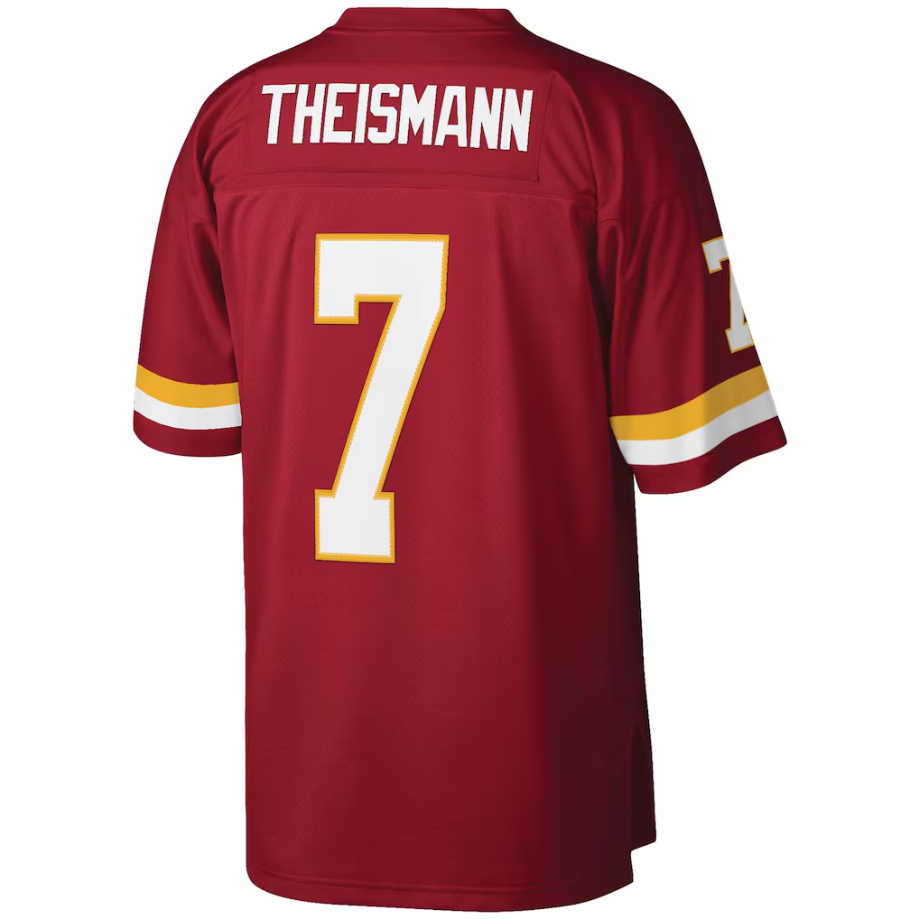 Elroe W.Commanders #7 Joe Theismann Mitchell & Ness Burgundy Legacy Replica Stitched Puhic Jersey
