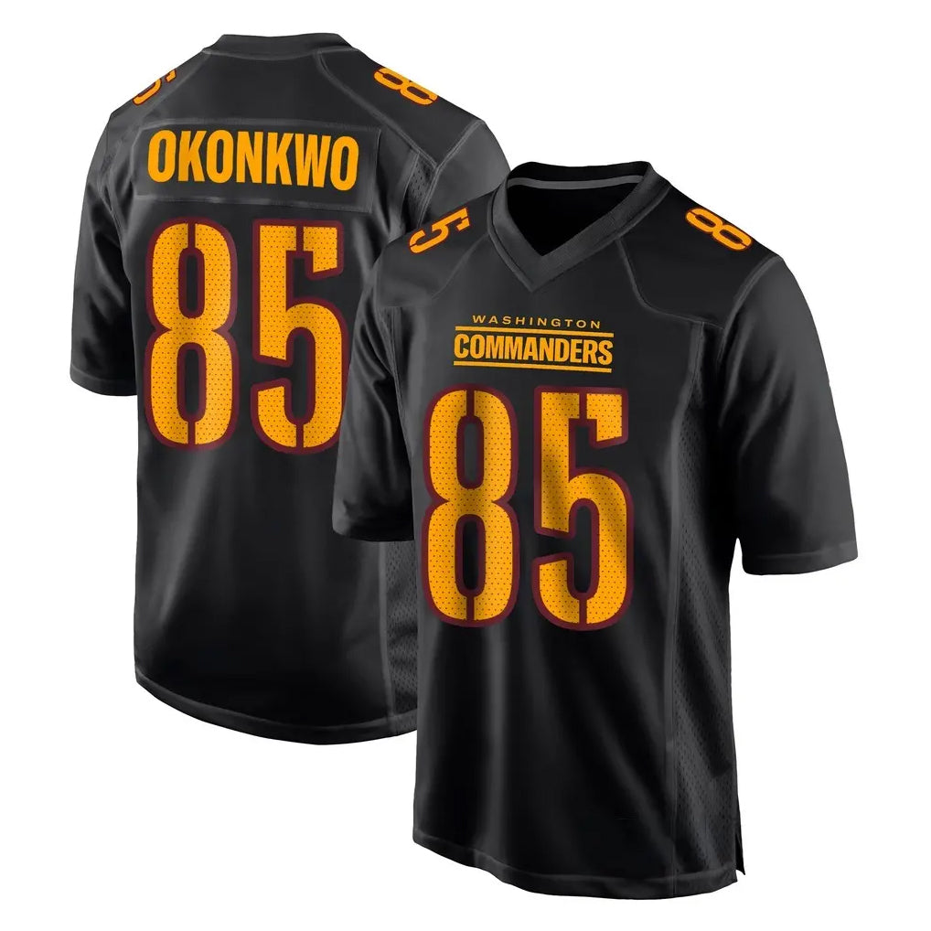 Elroe W.Commanders #85 Chig Okonkwo Player Black Carbon Fashion Home Game Stitched Jerseys