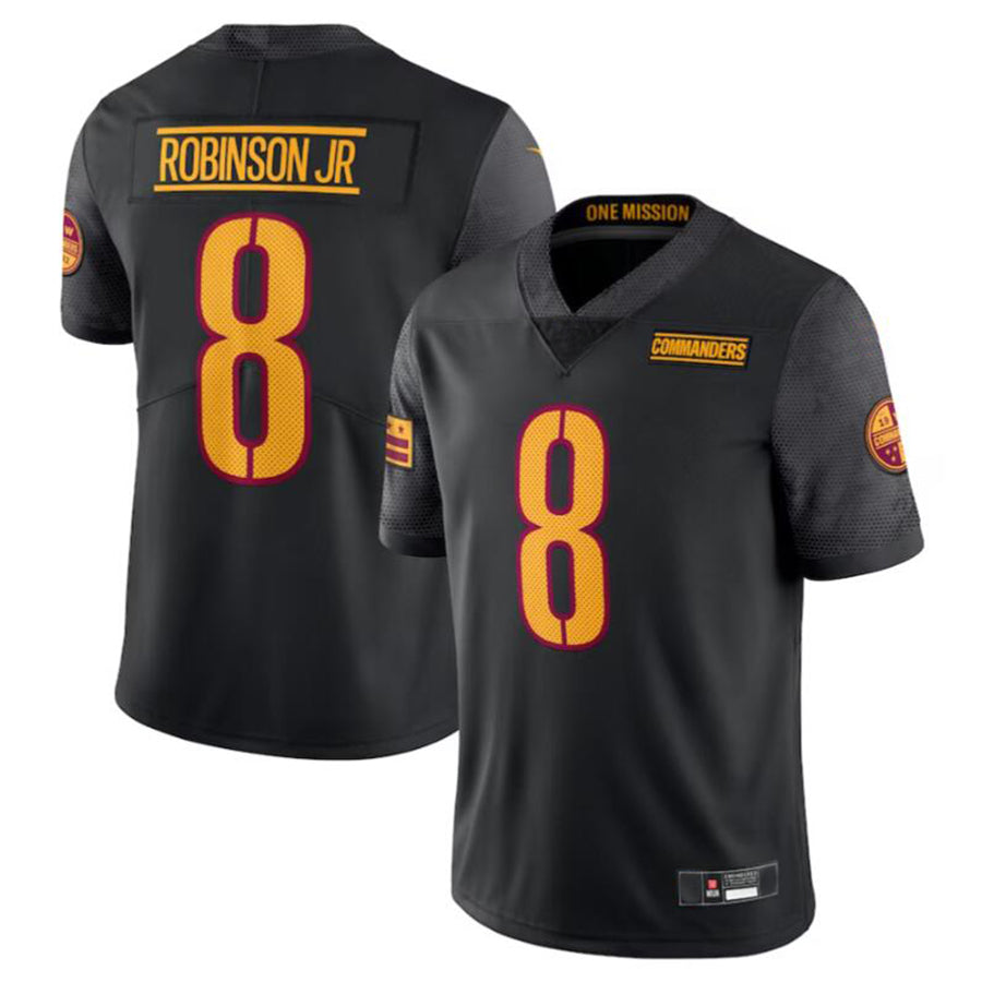 Elroe W.Commanders #8 Brian Robinson Jr. Black Vapor Untouchable Limited American Stitched Jerseys