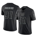 Elroe W.Commanders #90 Charles Omenihu Player Black Limited Reflective Home Game Stitched Jerseys