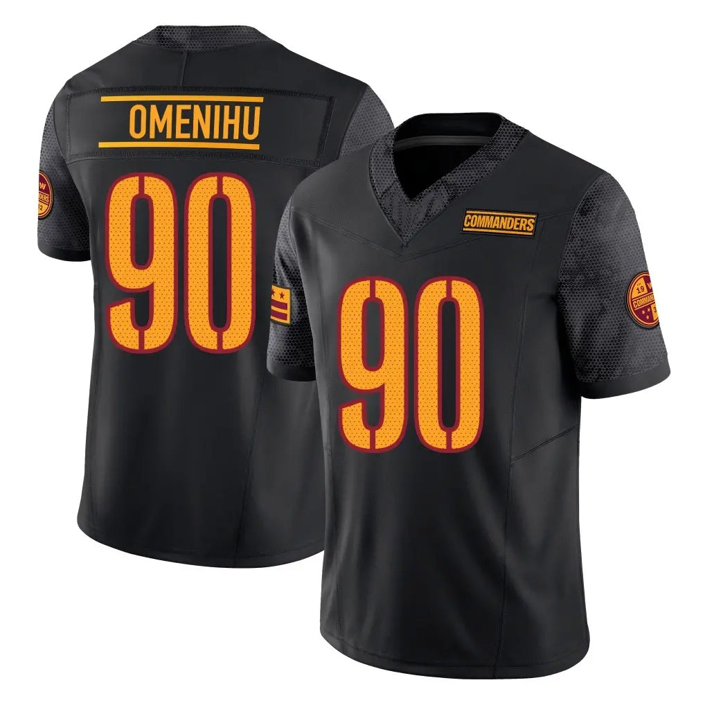 Elroe W.Commanders #90 Charles Omenihu Player Black Limited Vapor F.U.S.E. Home Game Stitched Jerseys