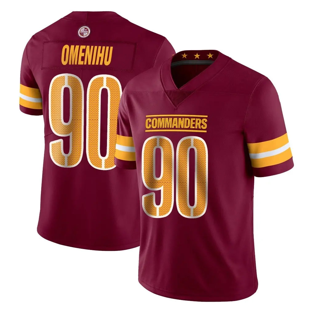 Elroe W.Commanders #90 Charles Omenihu Player Burgundy Limited Vapor Home Game Stitched Jerseys