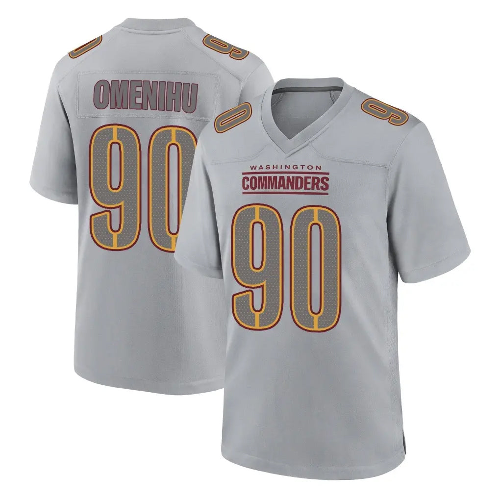 Elroe W.Commanders #90 Charles Omenihu Player Gray Atmosphere Fashion Home Game Stitched Jerseys