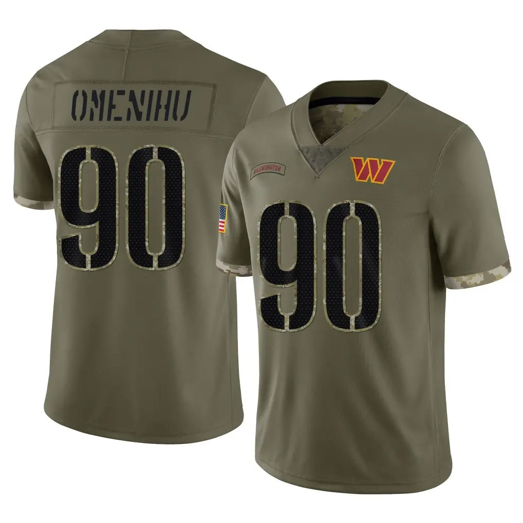 Elroe W.Commanders #90 Charles Omenihu Player Olive Salute To Service Limited Home Game Stitched Jerseys