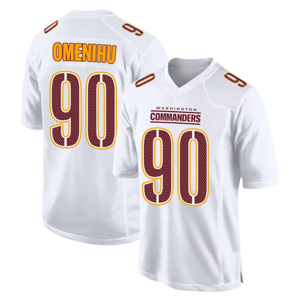 Elroe W.Commanders #90 Charles Omenihu Player White Tundra Fashion Home Game Stitched Jerseys