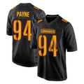 Elroe W.Commanders #94 Daron Payne Player Black Carbon Fashion Home Game Stitched Jerseys