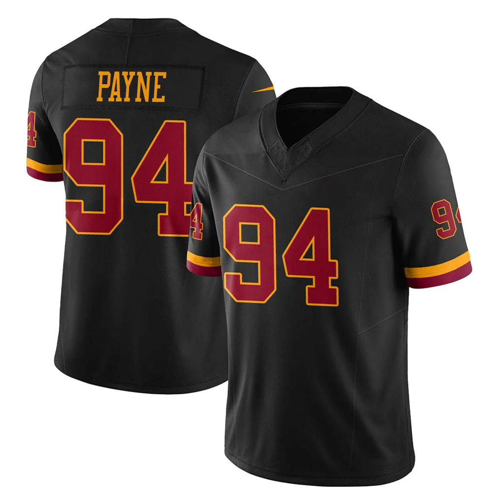 Elroe W.Commanders #94 Daron Payne Player Black Limited Vapor Home Game Stitched Jerseys