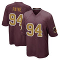 Elroe W.Commanders #94 Daron Payne Player Burgundy Alternate Home Game Stitched Jerseys