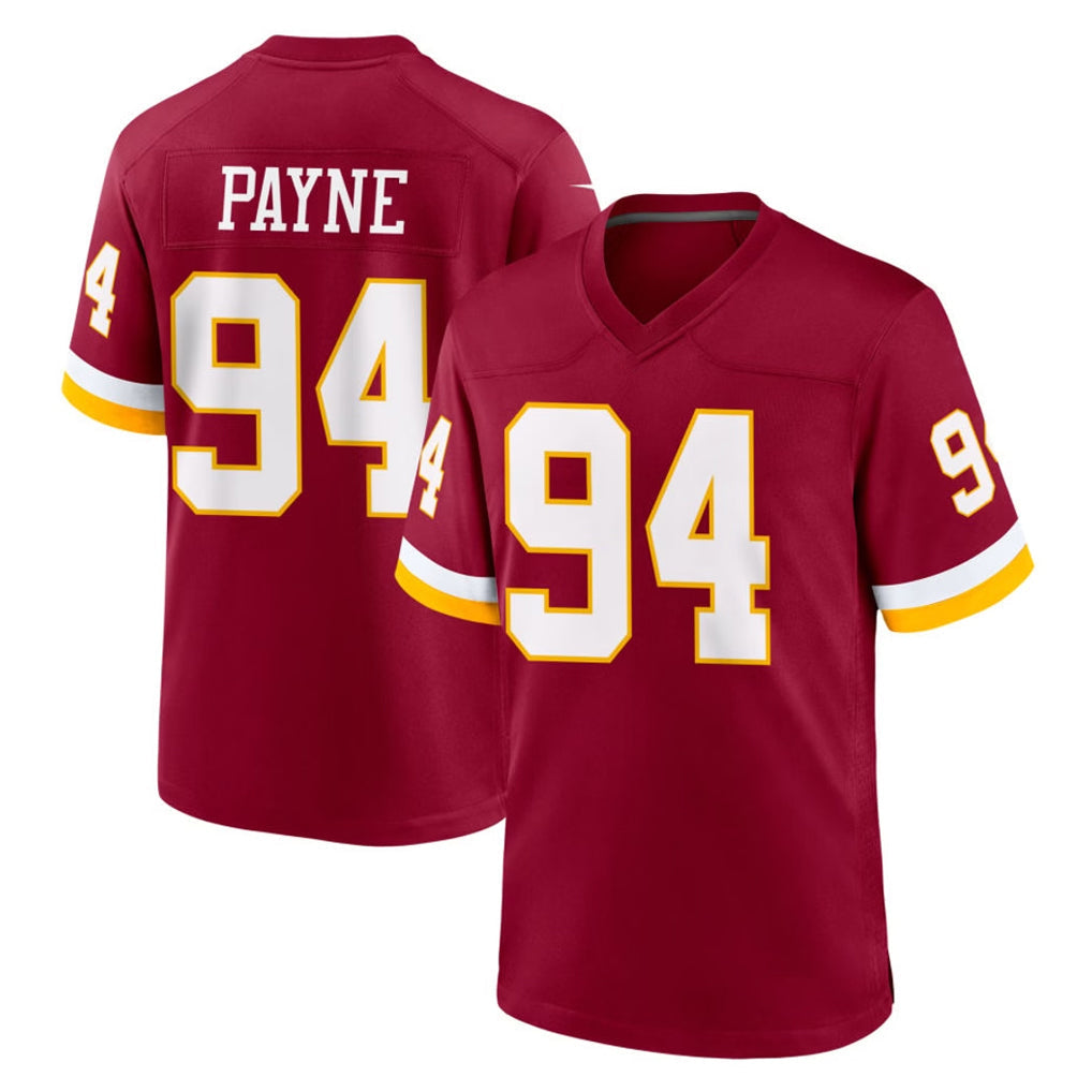 Elroe W.Commanders #94 Daron Payne Player Burgundy Game Home Stitched Jerseys