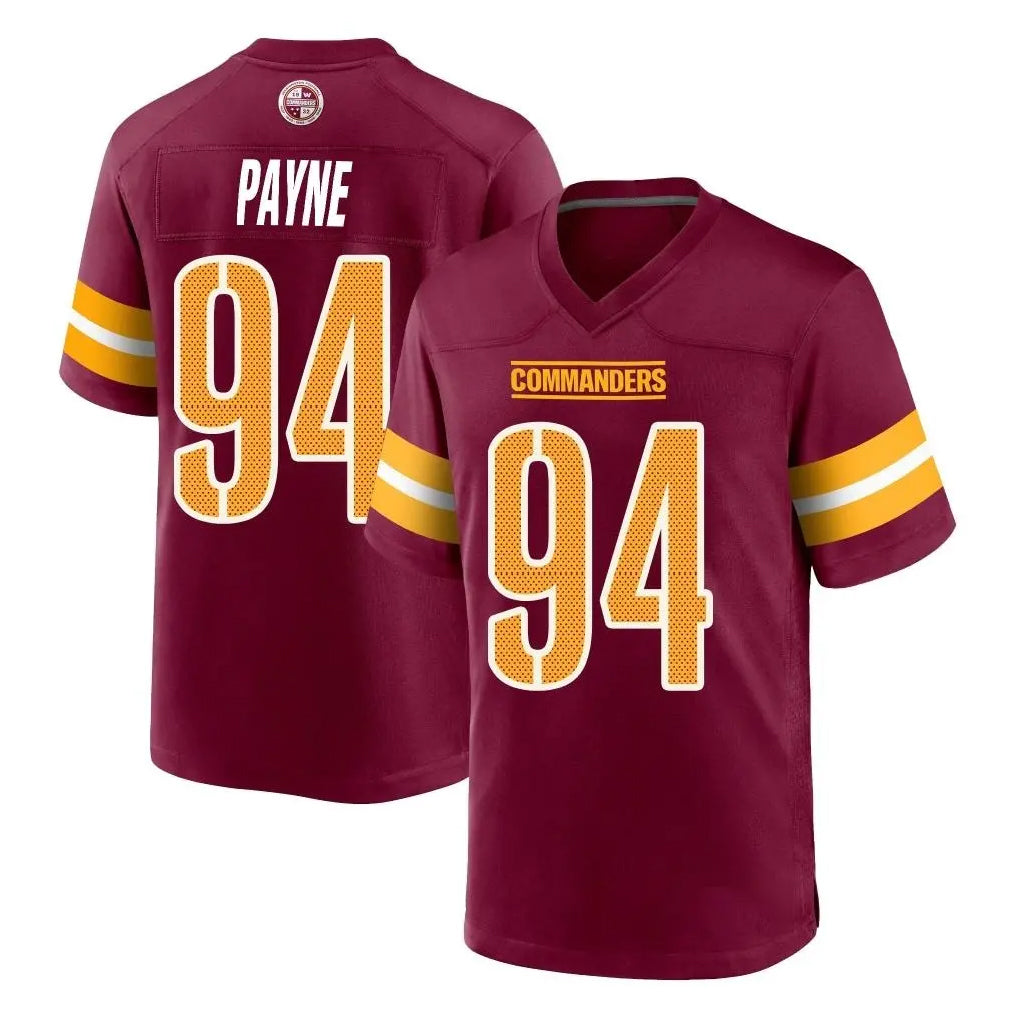 Elroe W.Commanders #94 Daron Payne Player Burgundy Home Game Stitched Jerseys