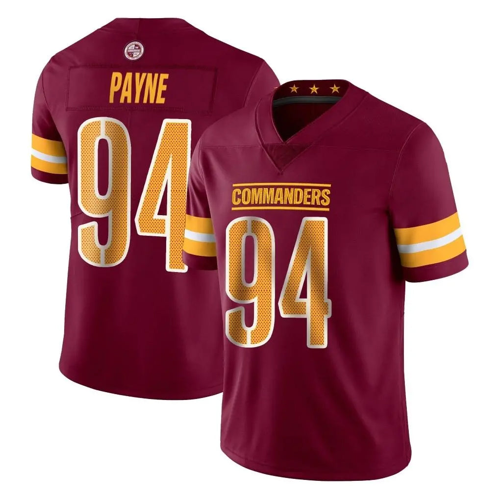 Elroe W.Commanders #94 Daron Payne Player Burgundy Limited Vapor Home Game Stitched Jerseys