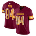 Elroe W.Commanders #94 Daron Payne Player Burgundy Limited Vapor Home Game Stitched Jerseys