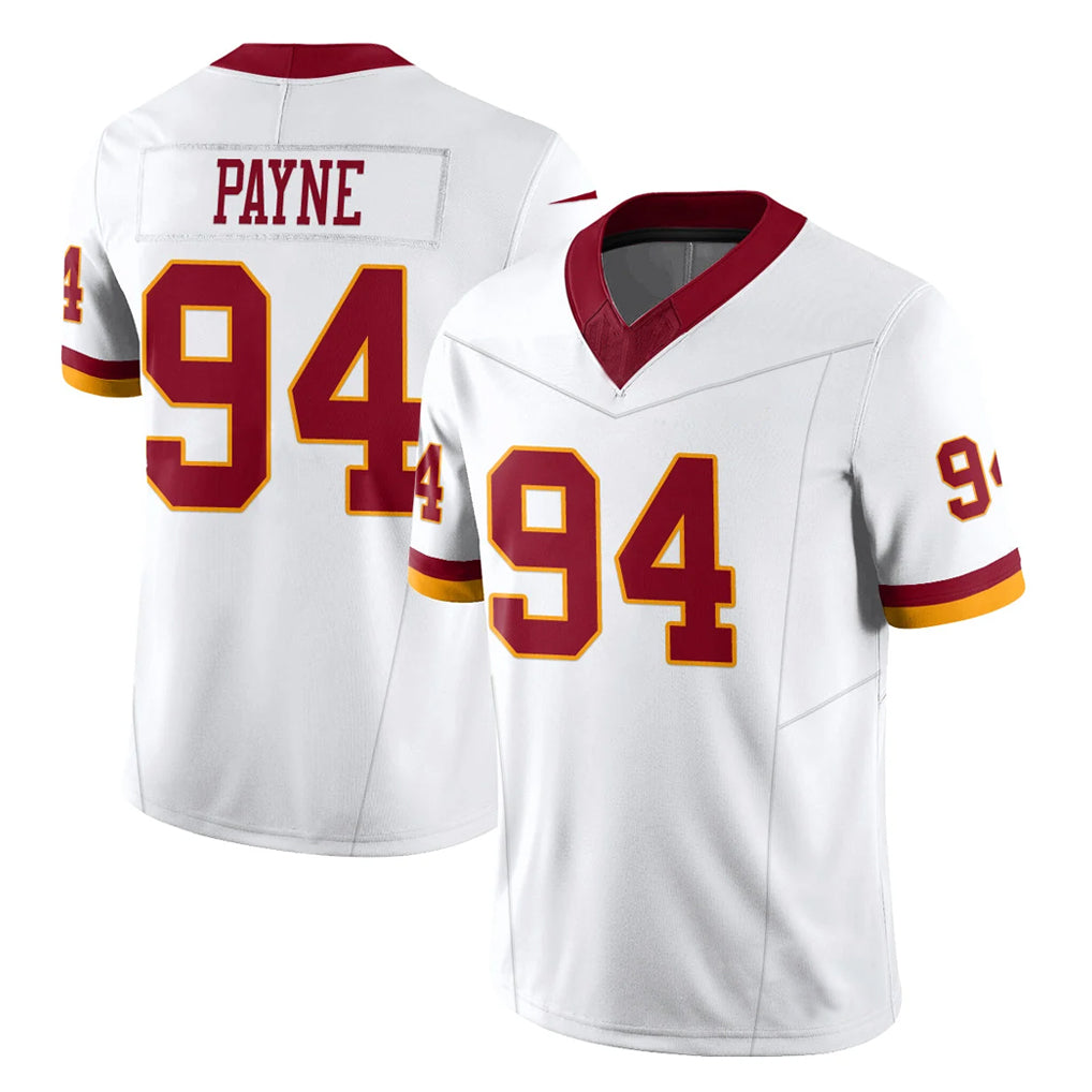 Elroe W.Commanders #94 Daron Payne Player White Limited Vapor F.U.S.E. Home Game Stitched Jerseys