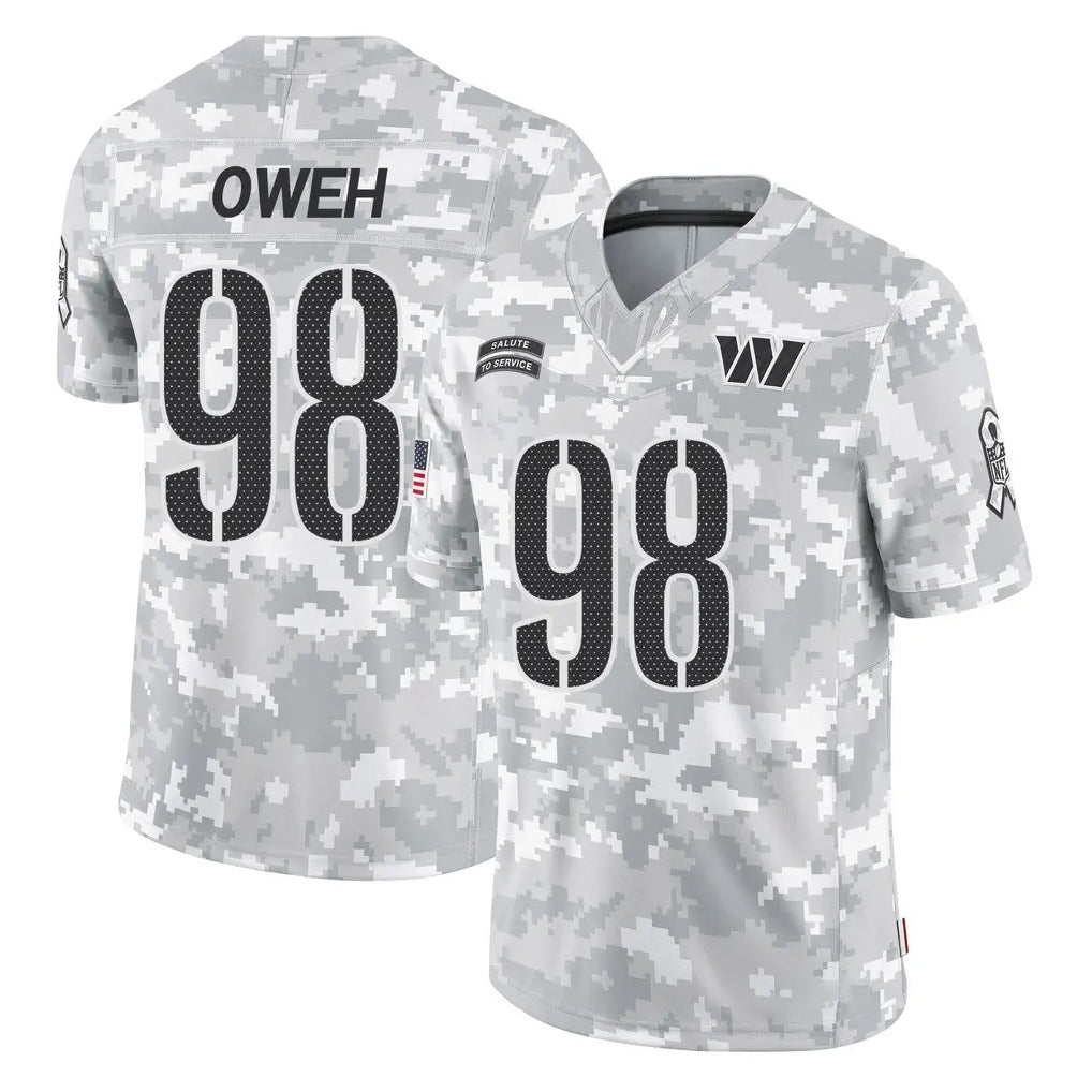 Elroe W.Commanders #98 Odafe Oweh Player Arctic Camo Limited Salute To Service Home Game Stitched Jerseys