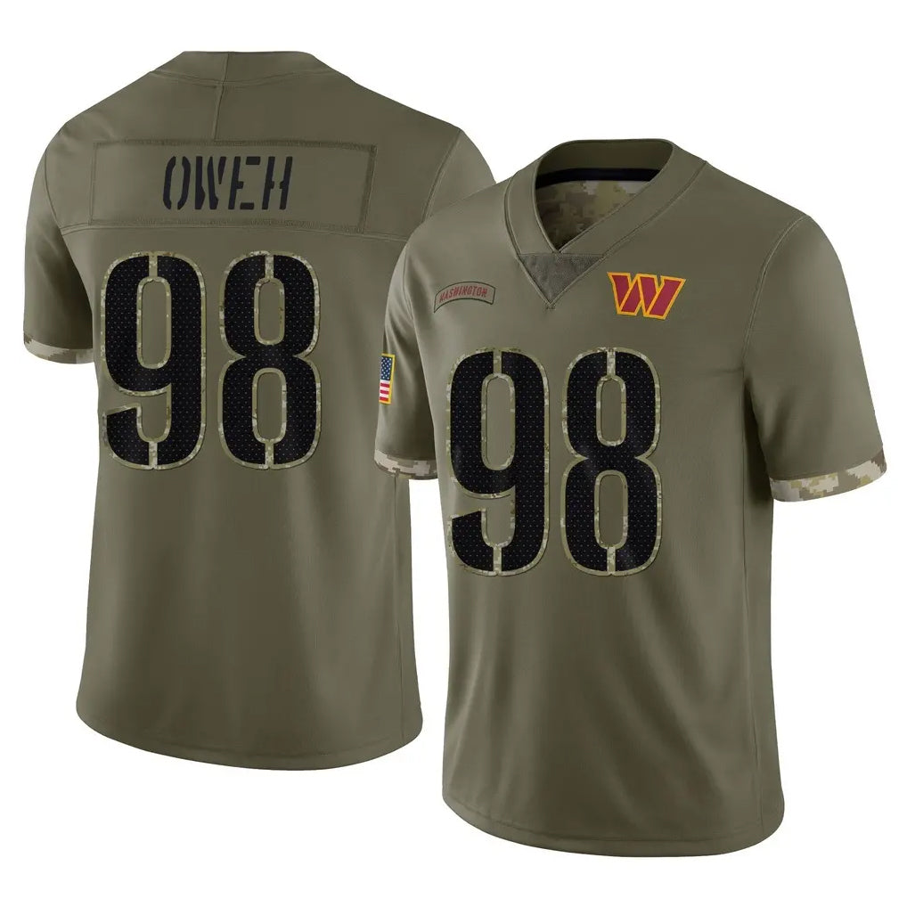 Elroe W.Commanders #98 Odafe Oweh Player Olive Salute To Service Limited Home Game Stitched Jerseys