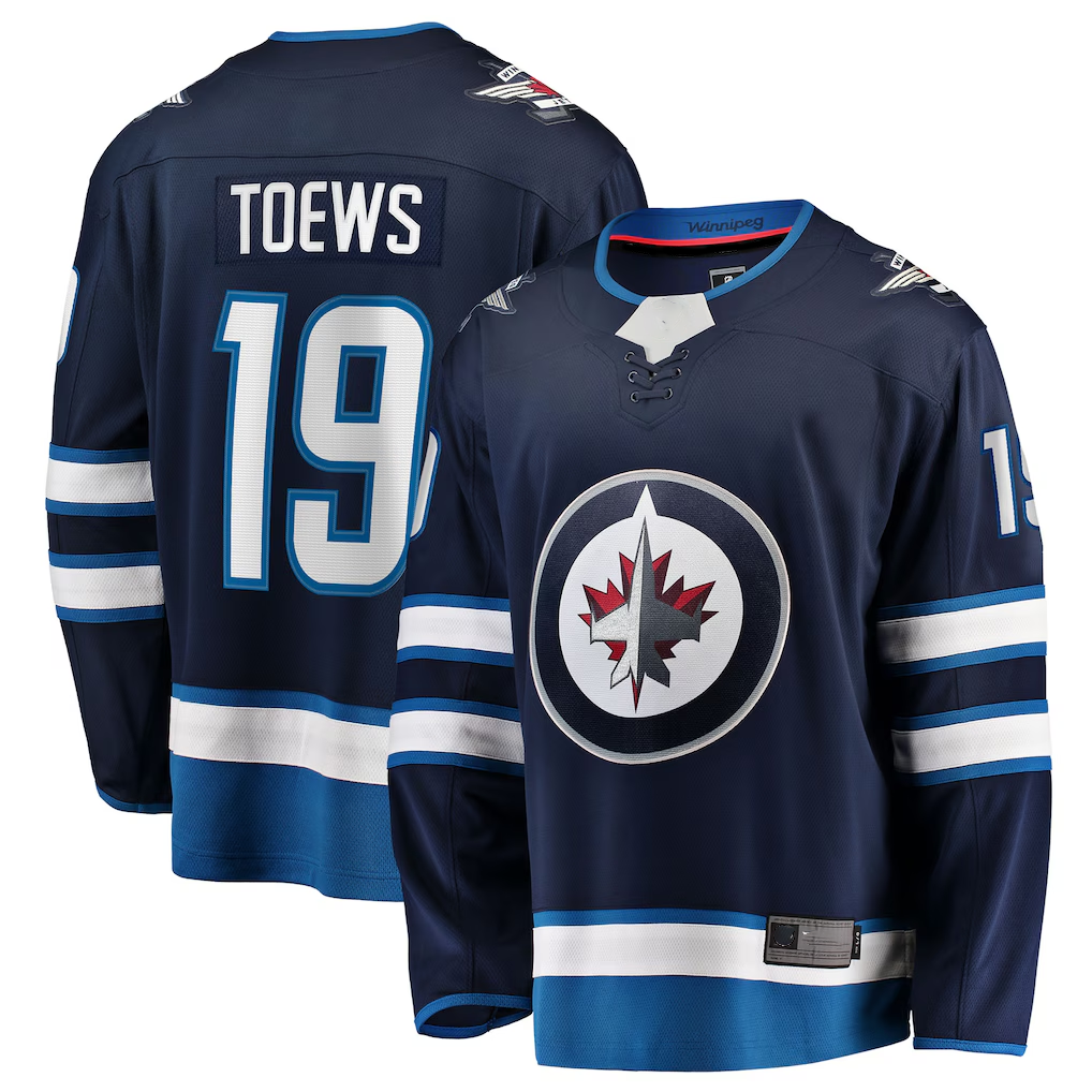 Elroe W.Jets #19 Jonathan Toews Navy Home Breakaway Jerseys