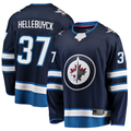 Elroe W.Jets #37 Connor Hellebuyck Navy Breakaway Replica Jerseys