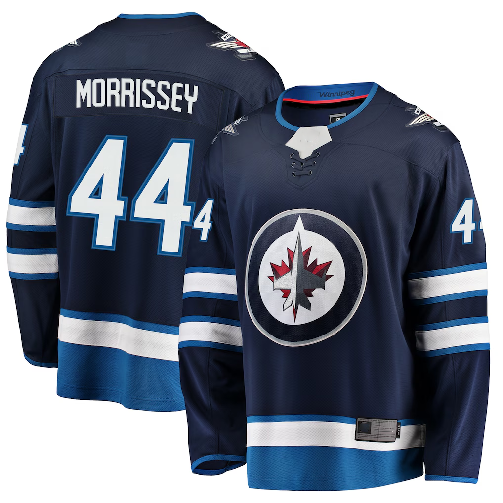 Elroe W.Jets #44 Josh Morrissey Navy Breakaway Replica Jerseys