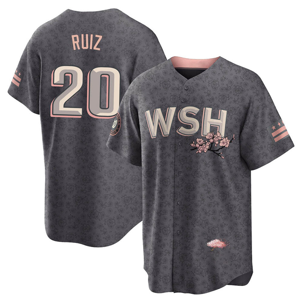 Elroe W.Nationals #20 Keibert Ruiz Player Gray City Connect Stitched Jerseys