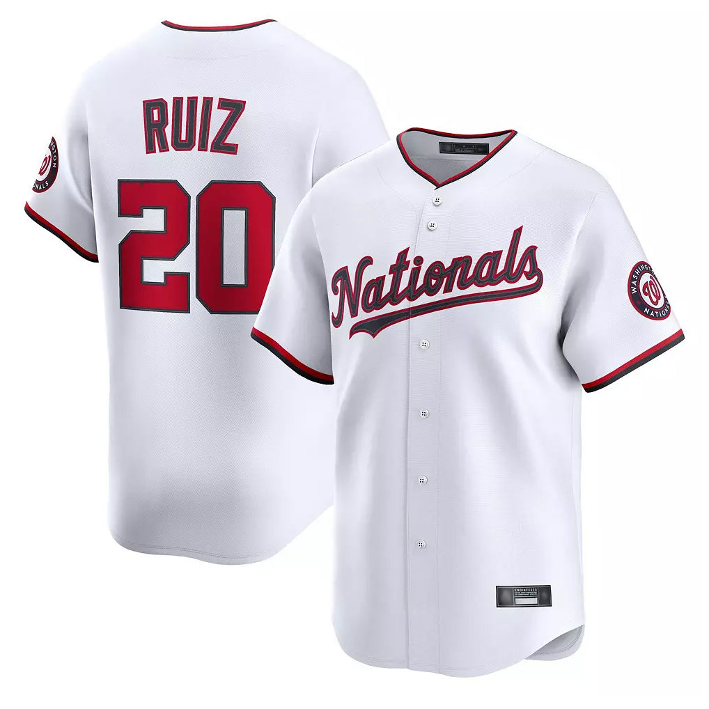 Elroe W.Nationals #20 Keibert Ruiz Player White Home Alternate Limited Replica Jerseys