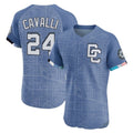 Elroe W.Nationals #24 Cade Cavalli Player Blue City Connect Elite Limited Stitched Jerseys