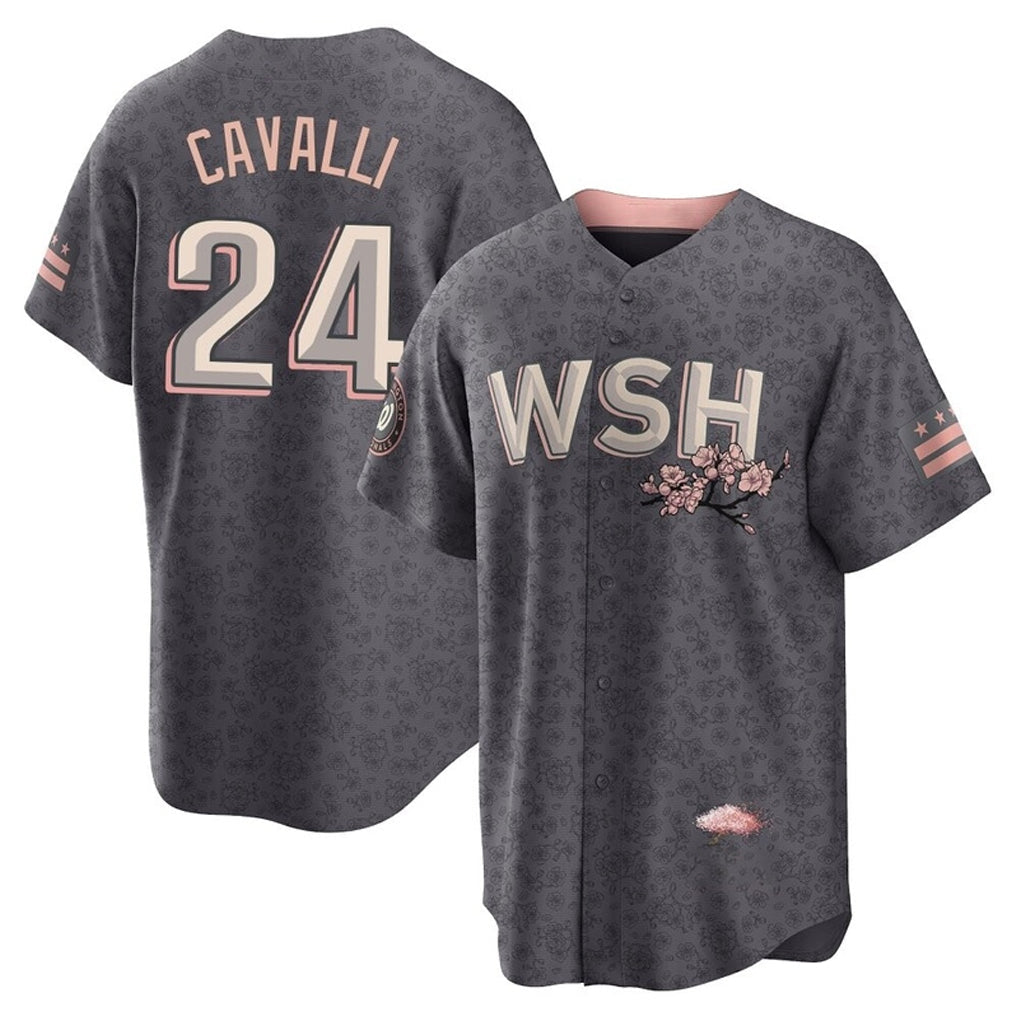 Elroe W.Nationals #24 Cade Cavalli Player Gray City Connect Stitched Jerseys