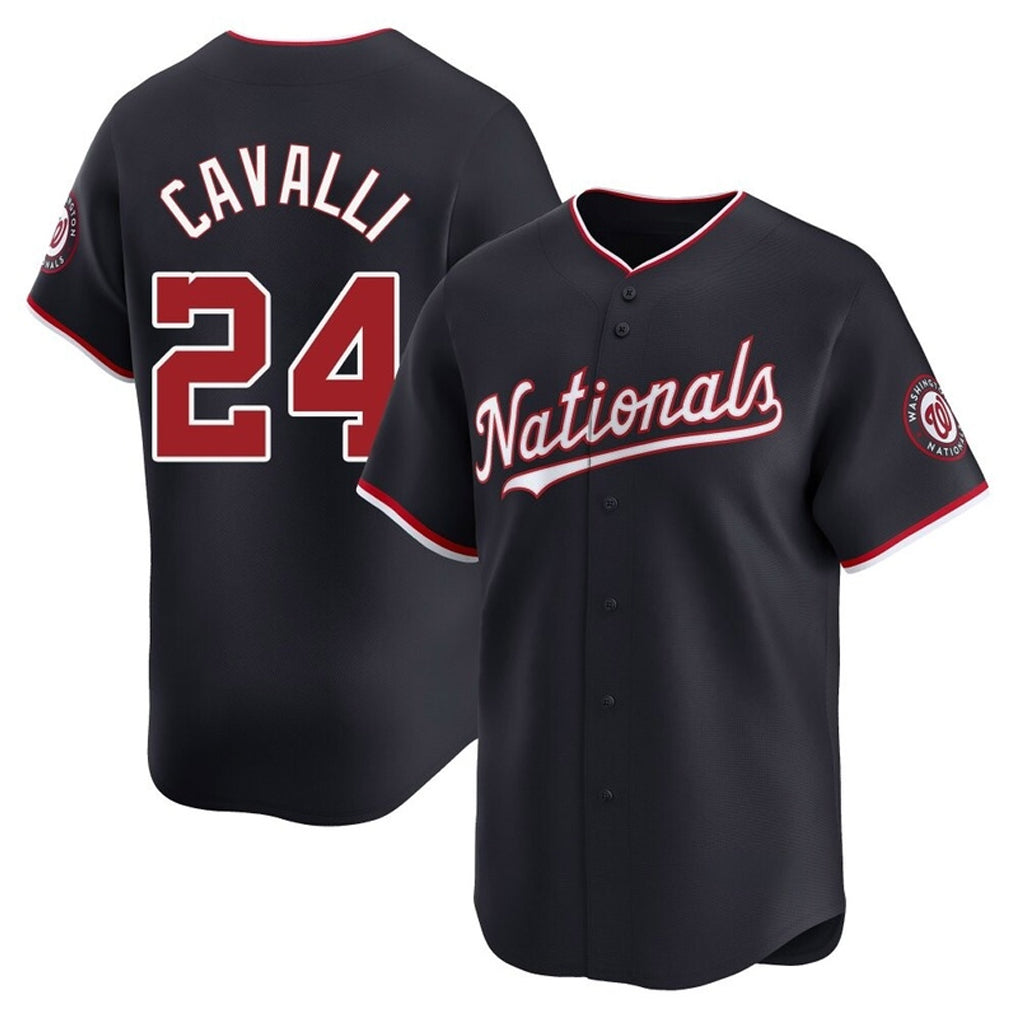 Elroe W.Nationals #24 Cade Cavalli Player Navy Alternate Limited Replica Jerseys