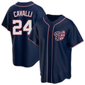 Elroe W.Nationals #24 Cade Cavalli Player Navy Blue Replica Game Stitched Jerseys