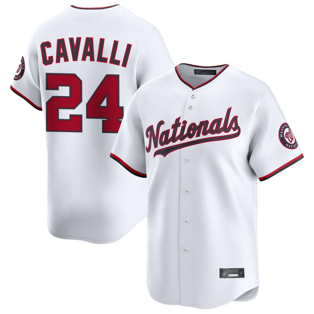 Elroe W.Nationals #24 Cade Cavalli Player White Limited Stitched Jerseys