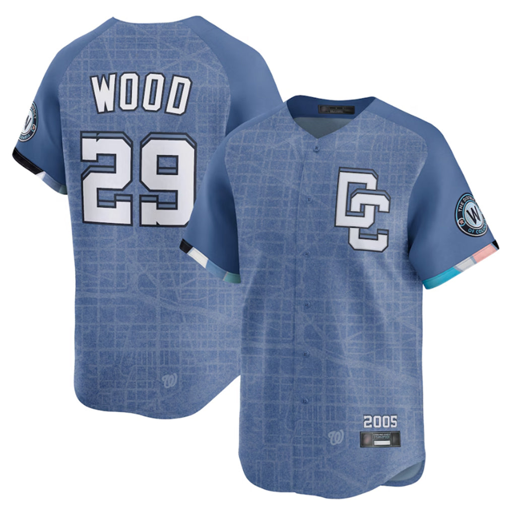 Elroe W.Nationals #29 James Wood Player Blue Limited City Connect Stitched Jerseys
