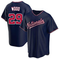 Elroe W.Nationals #29 James Wood Player Navy Blue Replica Game Stitched Jerseys