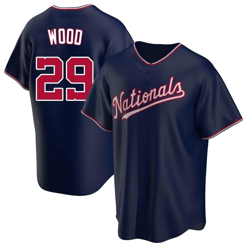 Elroe W.Nationals #29 James Wood Player Navy Blue Replica Game Stitched Jerseys